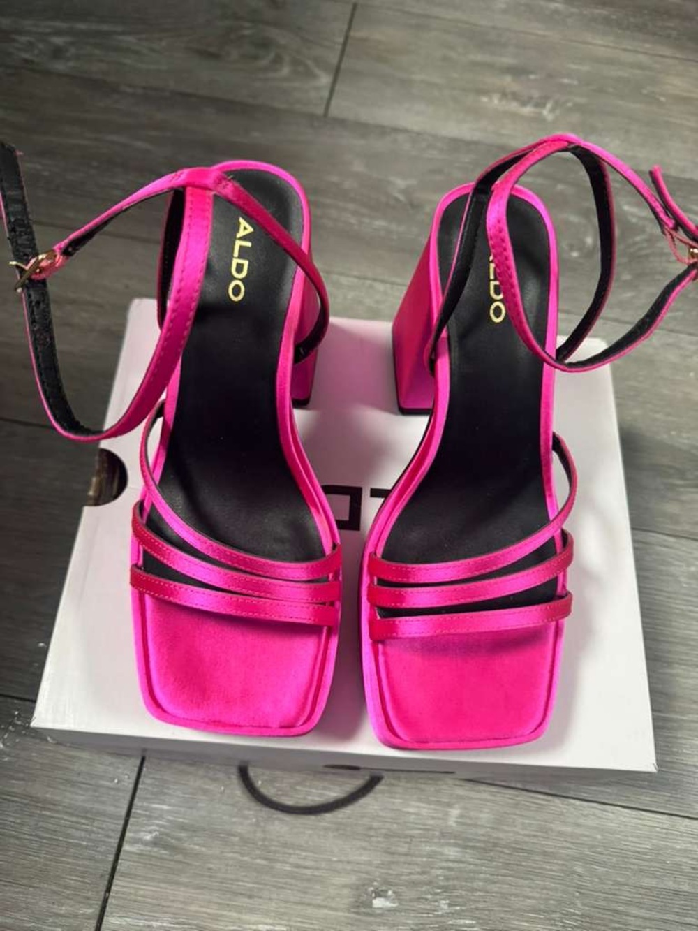 ALDO Hot Pink Strappy Block Heel Sandals
